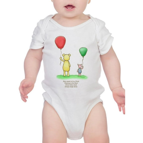 Pooh Bear W Balloons Bodysuit Infant -Smartprints Designs,  24 Months