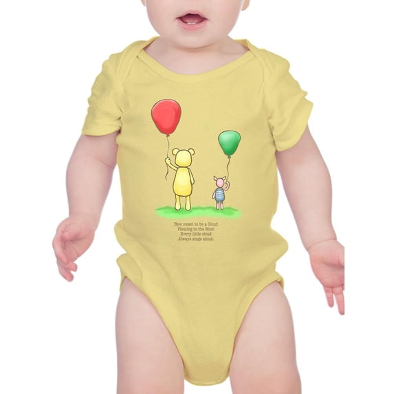 Pooh Bear W Balloons Bodysuit Infant -Smartprints Designs, 6 Months
