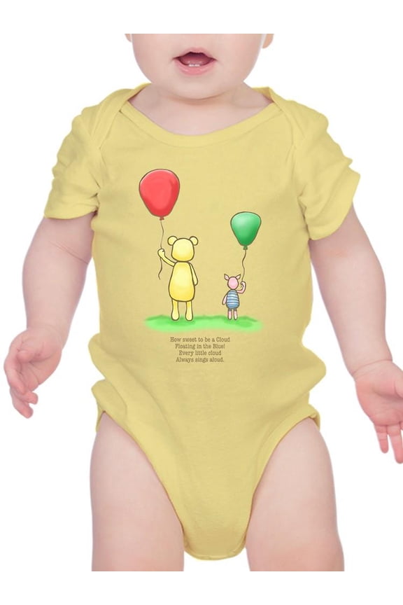 Pooh Bear W Balloons Bodysuit Infant -Smartprints Designs, Newborn