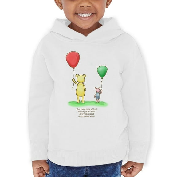 Pooh Bear W Balloons Hoodie Toddler -Smartprints Designs,  2 Toddler