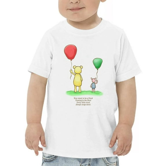 Pooh Bear W Balloons T-Shirt Toddler -Smartprints Designs, 2 Toddler