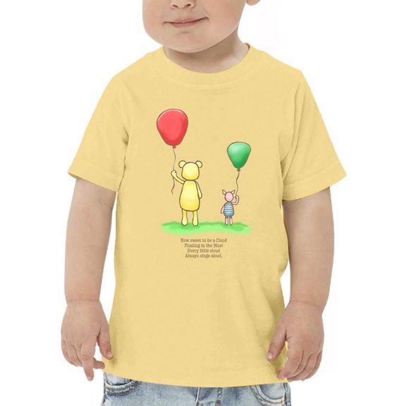Pooh Bear W Balloons T-Shirt Toddler -Smartprints Designs,  3 Toddler
