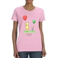 thumbnail image 1 of Pooh Bear W Balloons T-Shirt Women -Smartprints Designs, Female Small, 1 of 4