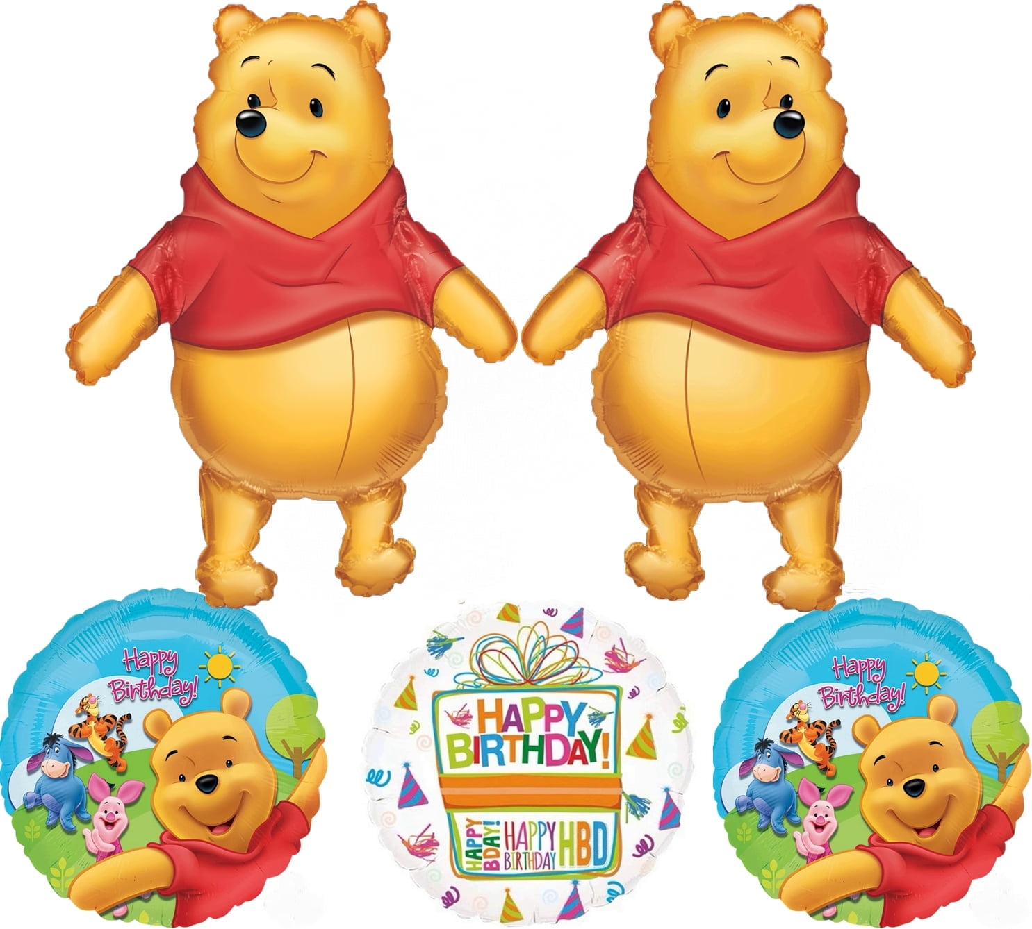Pooh's Birthday Party Supplies Foil Balloon Bouquet Decorations