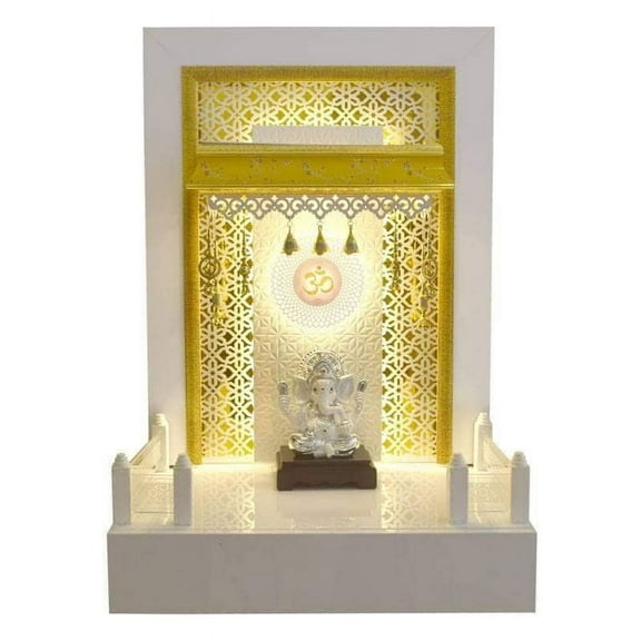 Pooja Mandir / Designer Wooden Temple With LED Lights / Mandir For Home & Office / Temple For Home / Modern Style Pooja Chowki For God Idols