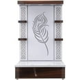 thumbnail image 1 of Pooja Mandir / Designer Wooden Temple With LED Lights / Mandir For Home & Office / Temple For Home / Modern Style Pooja Chowki For God Idols, 1 of 3