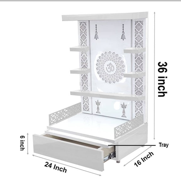 Pooja Mandir / Designer Wooden Temple With LED Lights / Mandir For Home & Office / Temple For Home / Modern Style Pooja Chowki For God Idols