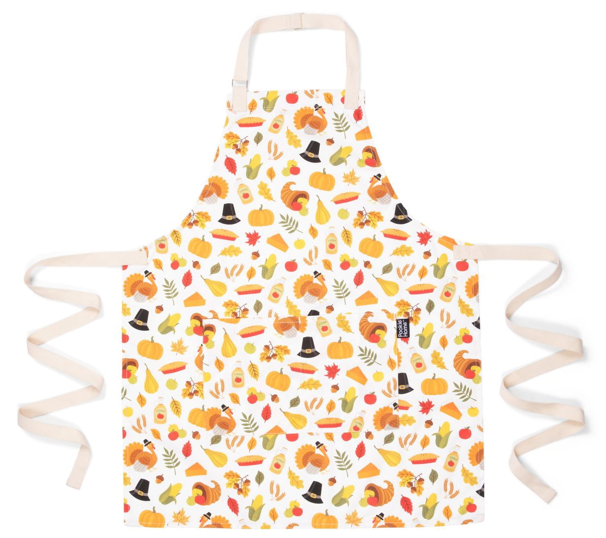 Pookie Home Happy Thanksgiving Apron Full Coverage Polyester/Cotton Apron with Large Pockets