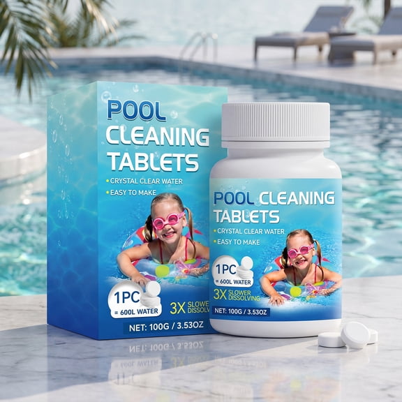 Pool 3 In, Daily Care Solution to Wipe Out Limescale, Organic Stains and Stale Pool Odors, Achieve Perfectly Crystal Clear Pool Water, for Inflatable Pool for Backyard Above