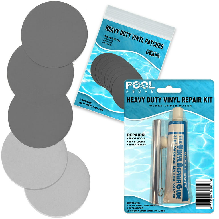 Pool Above Air Mattress Repair Patch Glue Kit with Grey Fabric