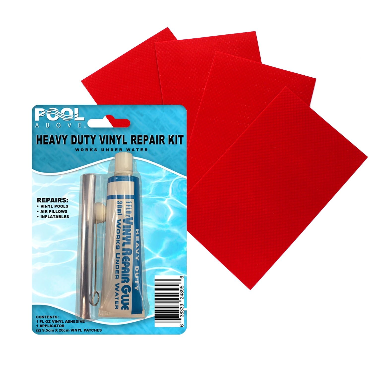 Pool Above Heavy Duty Vinyl Patches Repair Kit for Inflatables Boat Raft Kayak Air Beds