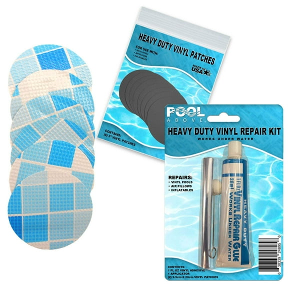 Pool Above Repair Kit for Power Steel Frame Pool | Vinyl glue | Gray and Multi Patches