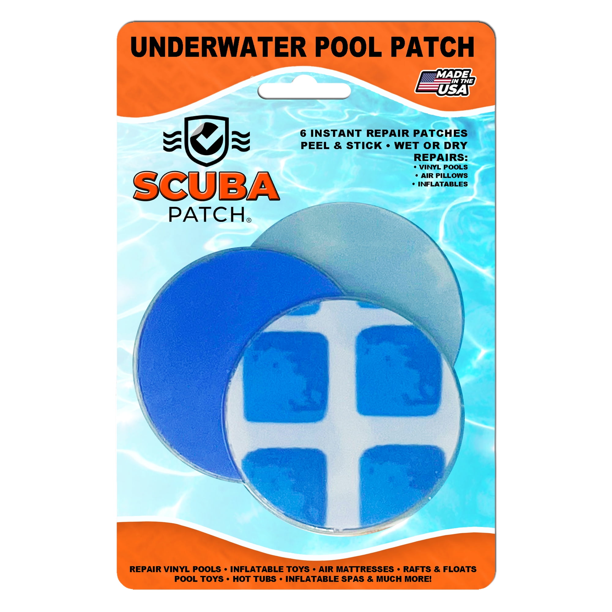 Pool Above Scuba Patch Heavy Duty underwater pool liner patches; Set of