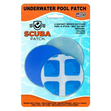 Pool Above Scuba Patch Peel And Stick Heavy Duty Underwater Pool Liner Patches, 6 Pack