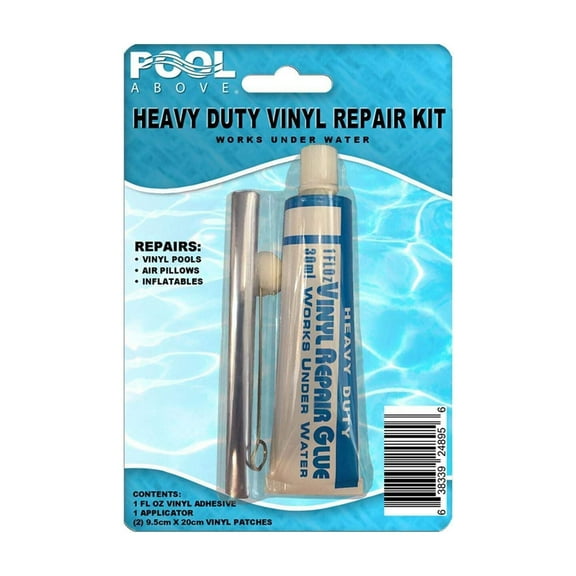 Pool Above Vinyl Repair Patch Kit with Glue | Works Under Water