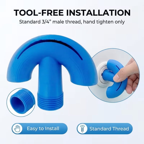Pool Aerator - Curved Waterfall Head for Backyard Swimming Pool, Fountain Effect, Cooling & Oxygenation, Fits Standard 3/4” Aerator Fitting (1PC, Light Blue)
