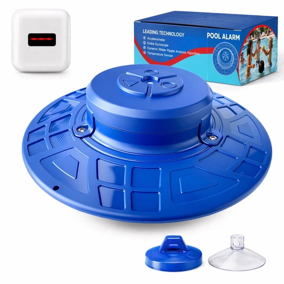 Pool Alarm for Inground and Above Ground Pools, Safety Alarm with Remote Receiver, 110dB Loud Alert & Adjustable Sensitivity, IP68 Waterproof Pool Safety Device for Kids & Pets (Blue)