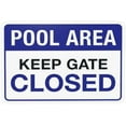 thumbnail image 1 of Pool Area Keep Gate Closed Pool Warning Sign, Pool Metal Signs for Home Business Outdoor Indoor Road Yard Garage Street Wall Caution Custom Decor 12 x 8 Inch, 1 of 4