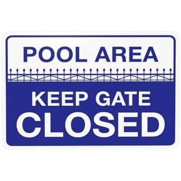 Pool Area Keep Gate Closed Warning Metal Sign, Pool Rules Security Plaque for Home Business Road Yard Garage Street, Pool Gate Safety Reminder Sign, 8x12 Inch For Home Wall Art Decor Metal Tin Sign