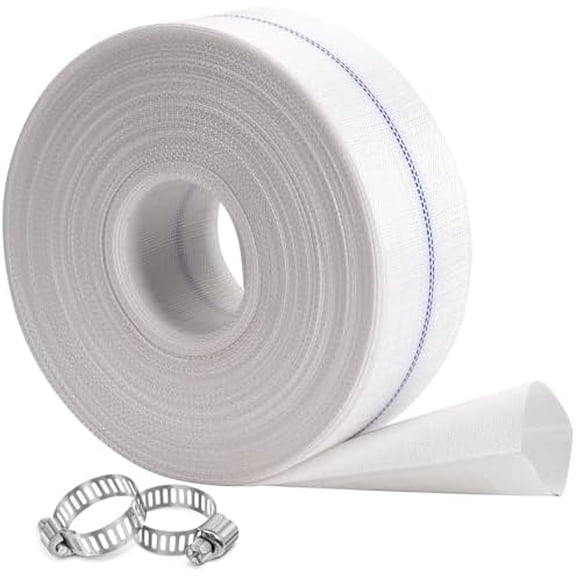 Pool Backwash Hose 2” × 65 ft Fiber Reinforced Discharge Hose General Purpose Flexible Lightweight Lay Flat Pump Drain Pipe Hose for Water Transfer (2in-65ft, Anti-abrasion)