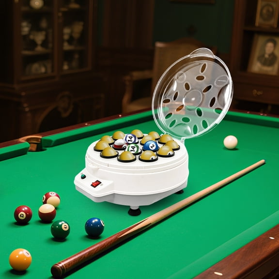 Pool Ball Cleaner Machine, 110V Upgraded Billiard Ball Cleaner, Automatic BallCleaner Electric Pool Ball Polisher for 16 Billiard and Snooker Balls (16 Balls)