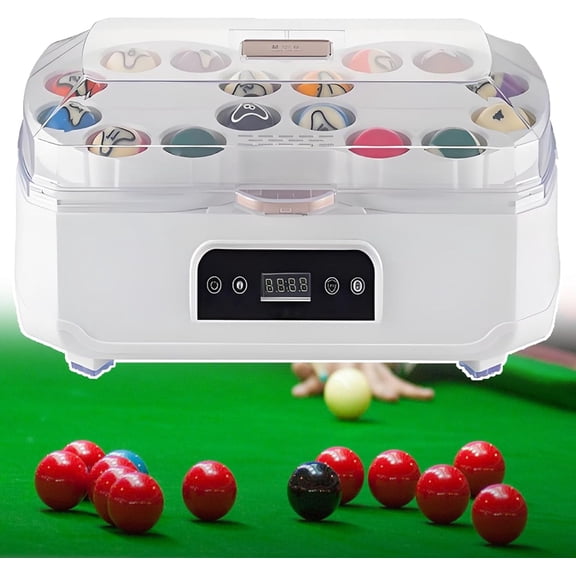 Pool Ball Cleaner Machine 2026-Billiard Ball Polisher With LCD Display,Pool Ball Polishing&Cleaning Machine With Wool Felt Grooves,Forward/Reverse Cycles,Dual-Motor Disc Washing