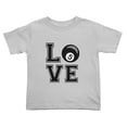 thumbnail image 1 of Pool Balls Love Cute Toddler T-Shirts for Boys Girls (Gray, Youth S), 1 of 5