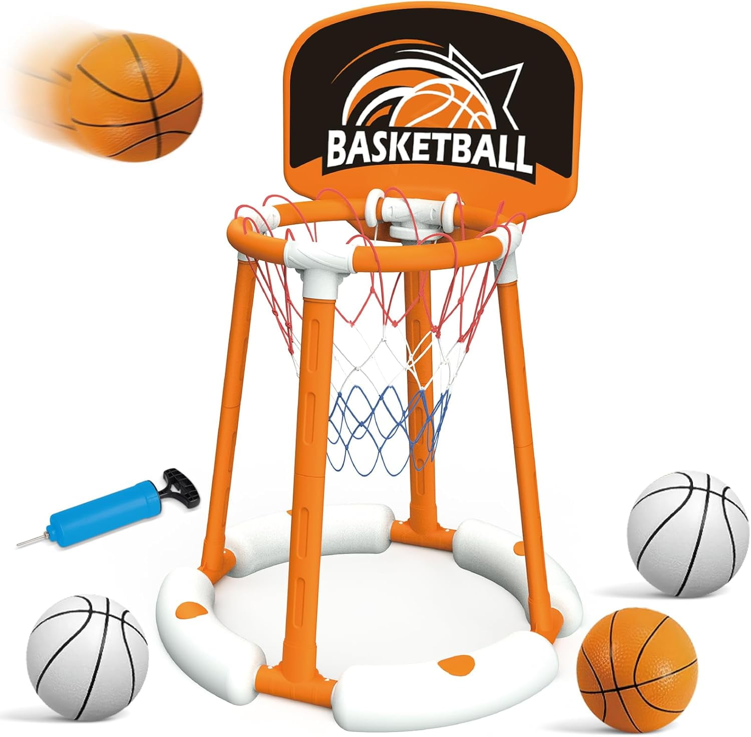 Pool Basketball Hoop with Backboard, Floating Basketball Hoop for Pool ...