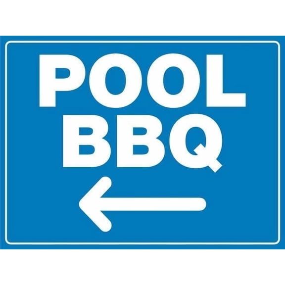 Pool Bbq Left Arrow Retro Metal Tin Sign, Funny Outdoor for Shop Yard Man Cave Garage, Pool BBQ Directional Decorative Plaque, 8x12 Inch For Home Wall Art Decor Metal Tin Sign