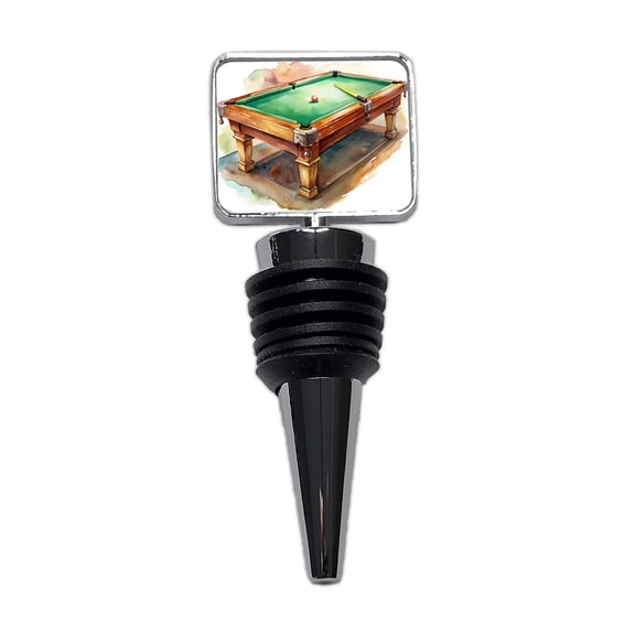 Pool Billiards Table Watercolor Wine Bottle Stopper Cap Plug
