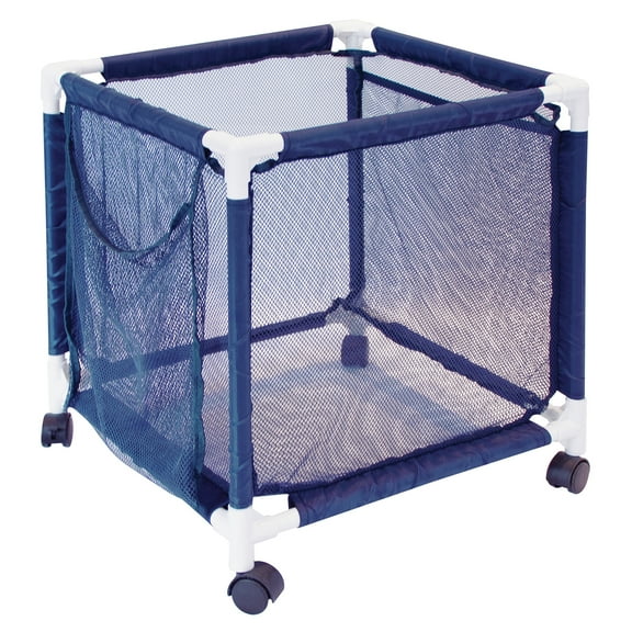 Pool Bins Pool Storage Organizer Mesh Rolling Pool Equipment Bin, Mini, Blue, PBFT-1501