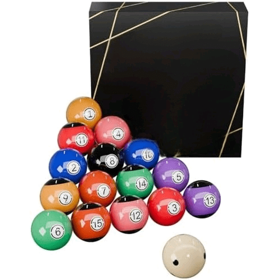 Pool  Black Edition, Billiard , Grade AA+ 2-1/4" Regulation Size Set with Pro Dotted Cue Ball, Pool Table , Billiard  Set, Pool Ball Set, Bolas De Billar$$Sport & Recreation Other