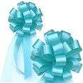 thumbnail image 1 of Pool Blue Pull Bows with Tulle Tails - 8" Wide, Set of 6, Easter, Wedding Pew Bows, Christmas, 1 of 3