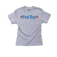 thumbnail image 1 of Pool Boy in Cool Blue with Red Lifeguard Crosses Boy's Cotton Youth Grey T-Shirt, 1 of 2