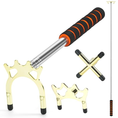 Pool Bridge Stick,Professional Retractable Pool Cue Bridge with Removable Brass Bridge Head,Free Adjustment for Multi-Angle Shots,Easy to Use and Storage,Essential Pool Table Accessories