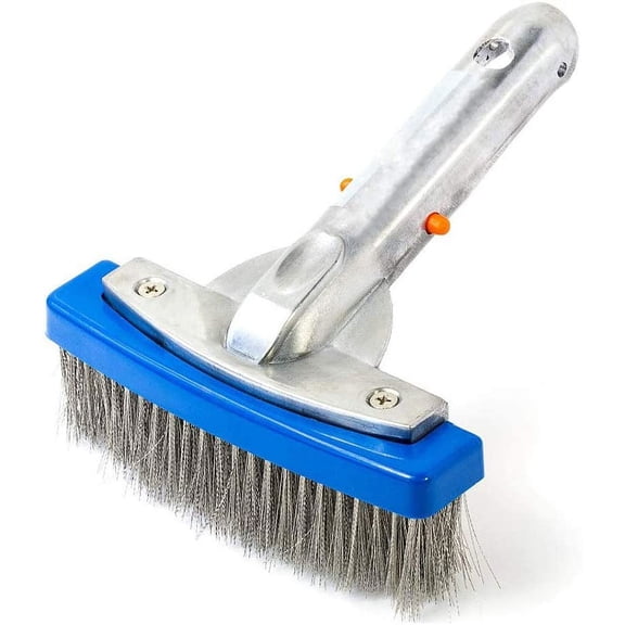 Pool Brush,Stainless Steel Brush Head,Wire Bristles,for Cleaning and Scrubbing Surfaces Debris Off of All The Areas Within a Pool - Walls, Tiles, Floors, Steps and Corners. (5-inch)