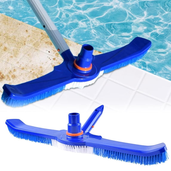 Pool Brush Tile Scrubber, Aluminium Frame, Nylon Bristles, Efficient Wall Cleaning, Universal Pole Attachment, Durable Inground Pool Maintenance Tool, Topliu