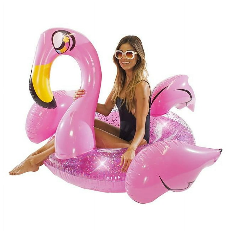  FlyfreeU Flamingo Inflatable Pool Floats with Lights, Solar  Powered Flamingo Swim Tube Rings for Adults, 42'' Swimming Ring Lake and  Beach Floaty Pool Float Raft Lounge for Summer Water Party Supplies 