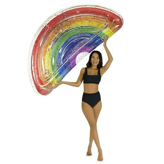 PoolCandy Classic Rainbow Raft PC4788GRB - Pool Float - Single Piece, Multicolor