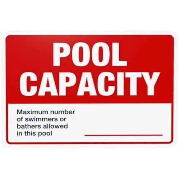 Pool Capacity Pool Sign, Pool Warning Sign, Spa Rules Metal Signs for Outdoor Indoor Road Yard Garage Home Business Street Wall Caution Custom Decor 12 x 8 Inch
