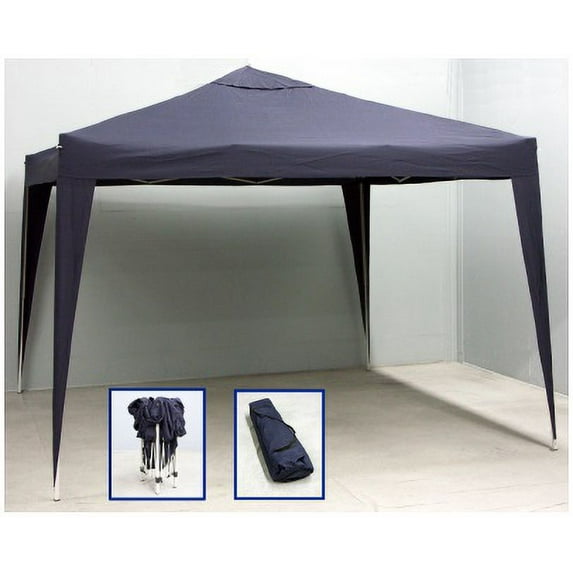 Pool Central 10' x 10' Outdoor Garden Party Stadium Folding Canopy Gazebo - Blue