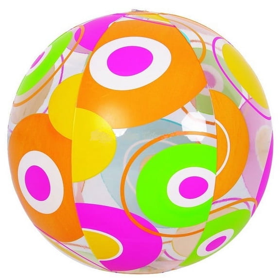 20" Inflatable Vibrantly Colored 6-Panel Circle Print Swimming Pool and Beach Ball