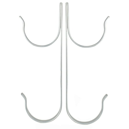 Pool Central 2pc Aluminum Swimming Pool and Spa Accessory Pole Hangers 8.5" - Silver
