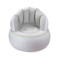 thumbnail image 1 of Pool Central 33.5" White and Gray Inflatable Indoor/Outdoor "Easigo" Armchair, 1 of 2