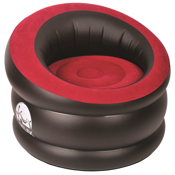 Pool Central 35" Jet Black and Red "Relax" Indoor/Outdoor Inflatable Armchair