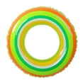 thumbnail image 1 of Pool Central 35" Striped Inflatable 1-Person Swimming Pool Inner Tube Ring Float - Green/Orange, 1 of 3