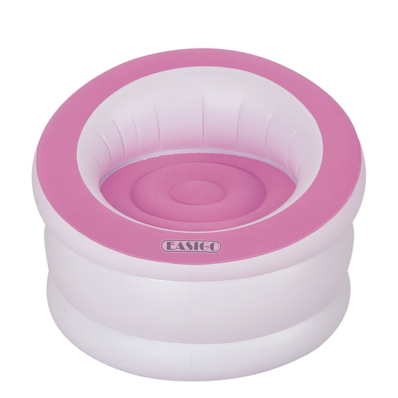 Pool Central 35" White and Flamingo Pink Indoor/Outdoor Inflatable "Easigo" Chair