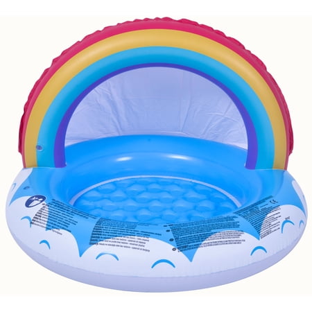 Pool Central 37" Inflatable Rainbow Canopy Baby Swimming Pool