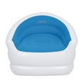thumbnail image 1 of Pool Central 37" White and Blue Color-Splash Indoor/Outdoor Inflatable Lounge Chair, 1 of 2