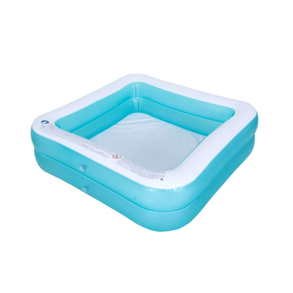 Pool Central 4.75ft. Inflatable Blue and White 2-Ring Swimming Pool